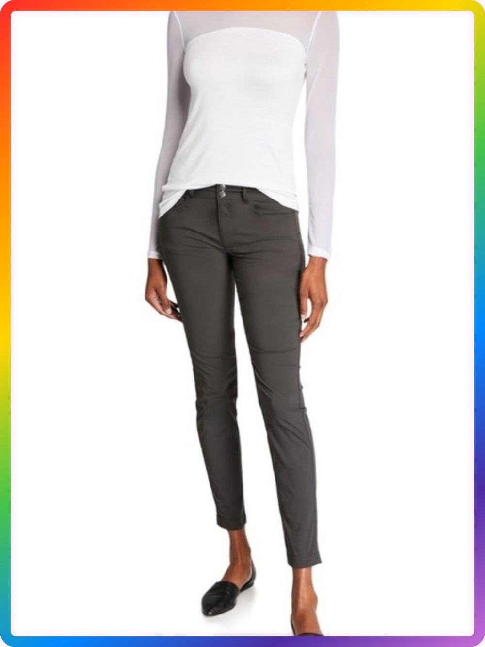 Anatomie Luisa 5-Pocket Skinny Ankle Pant SIZE L Gray 33x28.5 Stretch Travel NWT